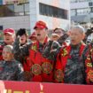 South Korean marine veterans demand the president's removal in Seoul. Pic: Reuters