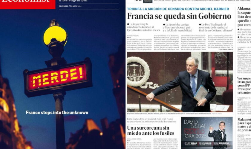 «Merde !», «Premier ministre éphémère», «What happens now ?» : la presse internationale réagit à l’éviction du gouvernement Barnier