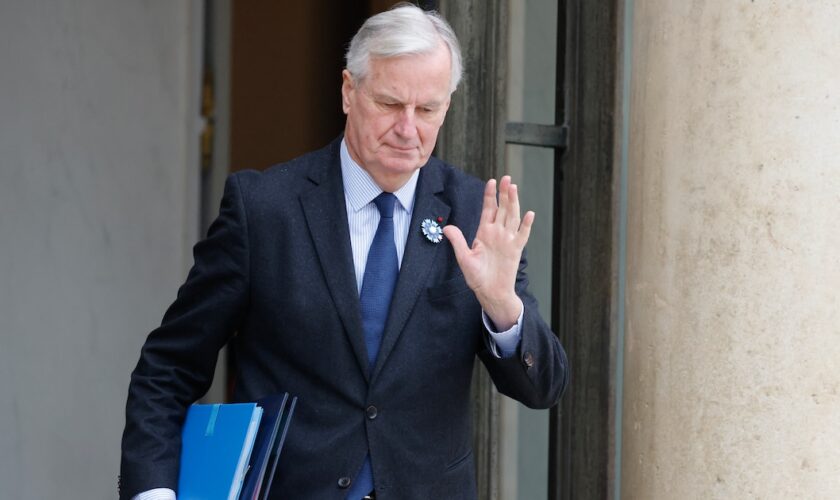 Le Premier ministre démissionnaire Michel Barnier à l'Elysée, le 6 novembre 2024.