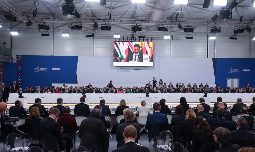 VALETTA, MALTA - DECEMBER 5: The 31st Ministerial Council meeting of the Organization for Security and Co-operation in Europe (OSCE), held under Malta's presidency at the exhibition center held in Ta' Qali near Valletta, Malta on December 5, 2024. Turkish Foreign Minister Hakan Fidan attended the meeting. Arda Kucukkaya / Anadolu (Photo by Arda Kucukkaya / ANADOLU / Anadolu via AFP)