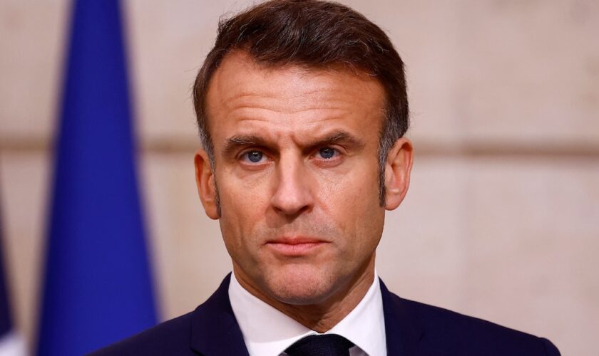 Le président français Emmanuel Macron donne une conférence de presse au palais de l'Elysée à Paris, le 28 novembre 2024