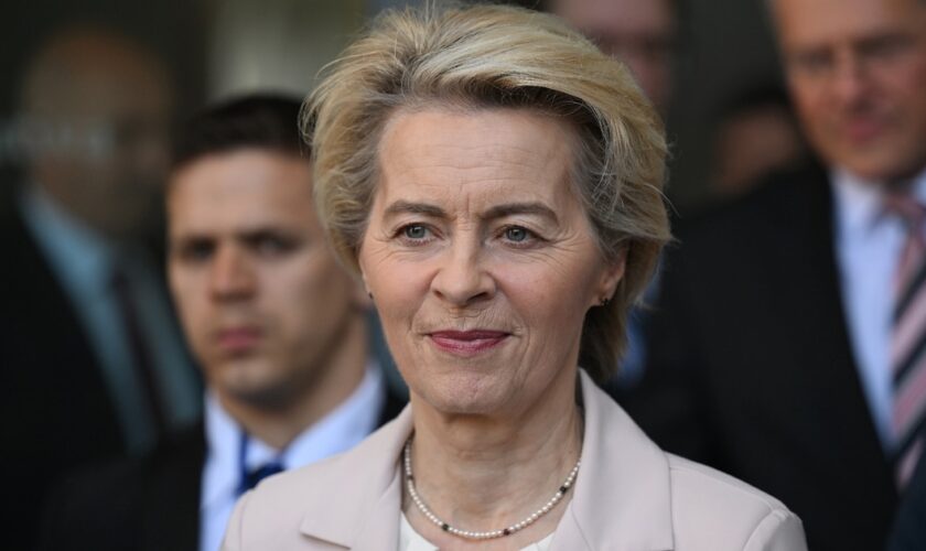 La présidente de la Commission européenne, Ursula von der Leyen, à Montevideo, le 5 décembre 2024