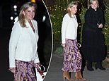 Sophie, Duchess of Edinburgh, looks chic in a bohemian skirt as she supports Kate Middleton at her Christmas carol concert