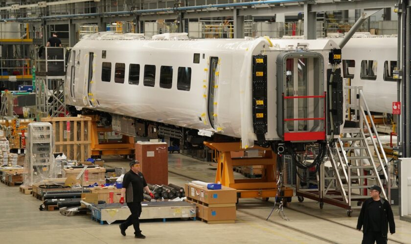 The Hitachi rail manufacturing plant in Newton Aycliffe, County Durham. Pic: PA