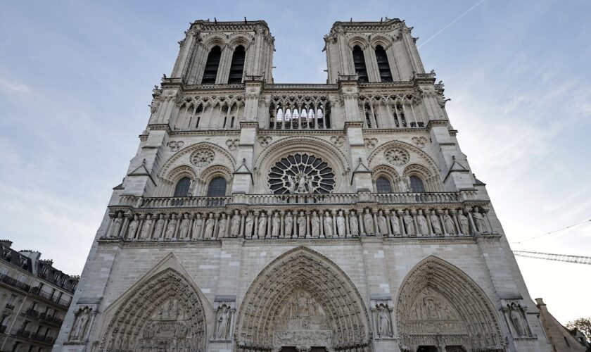 La façade de Notre-Dame de Paris le 29 novembre 2024