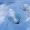 Mount Spurr is a 11,100ft (3,383m) stratovolcano around 80 miles (129km) away from the city of Alaska. Pic: Alaska Volcano Observatory, US Geological Survey/AP