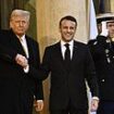 Bizarre detail in photo of Trump greeting French president Macron as he arrives in Paris for Notre-Dame reopening