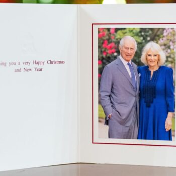 The King and Queen's official Christmas card. Pic: Millie Pilkington/Buckingham Palace