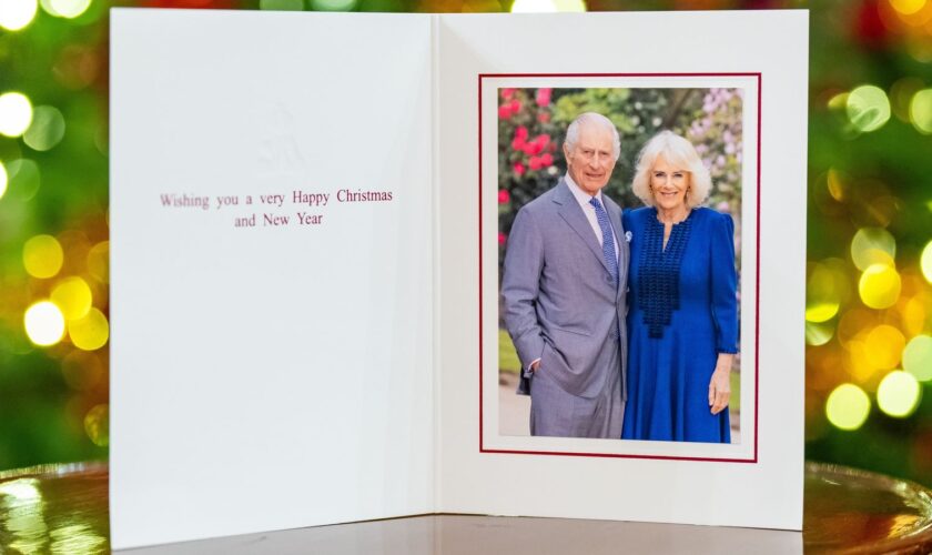 The King and Queen's official Christmas card. Pic: Millie Pilkington/Buckingham Palace