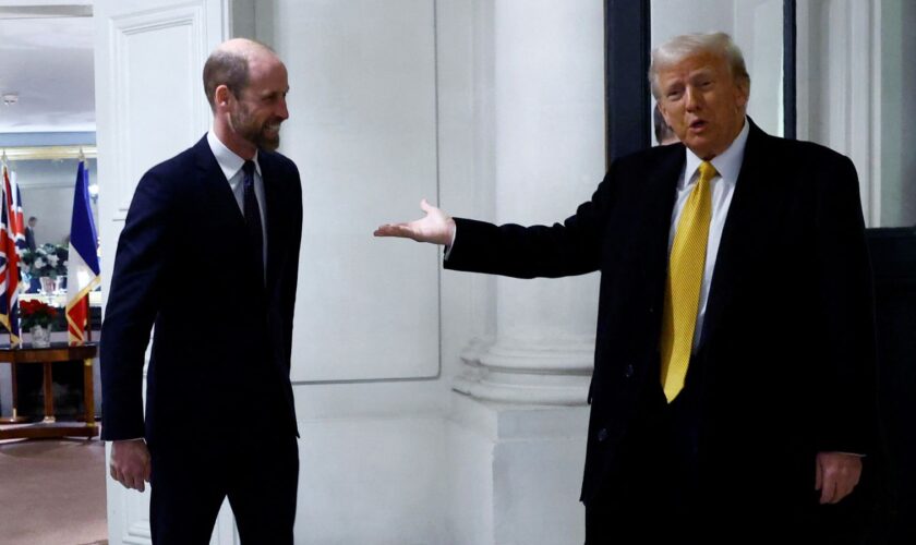 Prince William meets US president-elect Donald Trump in Paris. Pic: Reuters