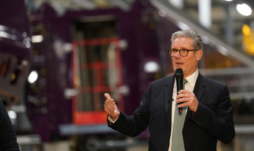 Prime Minister Sir Keir Starmer during a visit to Hitachi in Newton Aycliffe. Pic: Reuters