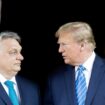 Cette photographie, prise et publiée le 8 mars 2024 par le bureau de presse du Premier ministre hongrois, montre le Premier ministre hongrois Viktor Orban (à gauche) et l'ancien président américain et candidat républicain à la présidentielle, Donald Trump, lors de leur rencontre à la résidence de Trump à Mar-a-Lago à Palm Beach, en Floride.