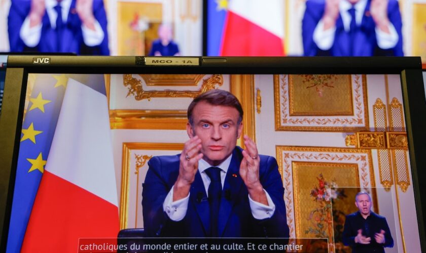 Le président français Emmanuel Macron lors de son allocution le 5 décembre 2024