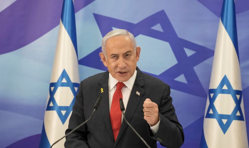 Benjamin Netanyahu speaks during a press conference in Jerusalem. Pic: AP Photo/Maya Alleruzzo