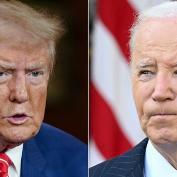 Un combo photo créé le 7 novembre 2024 montrant Donald Trump et Joe Biden