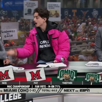 Timothée Chalamet teases sportscasting pivot after viral appearance on ESPN’s College Gameday