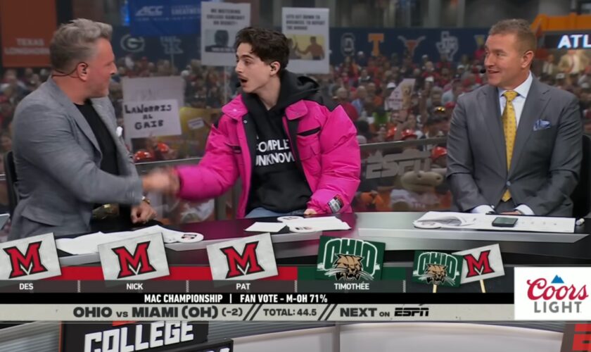 Timothée Chalamet teases sportscasting pivot after viral appearance on ESPN’s College Gameday