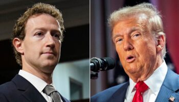 Mark Zuckerberg and Donald Trump. Pics: AP/Reuters