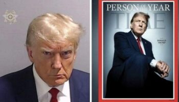 Trump posts 'how it's going' message contrasting Time Person of the Year cover with mugshot