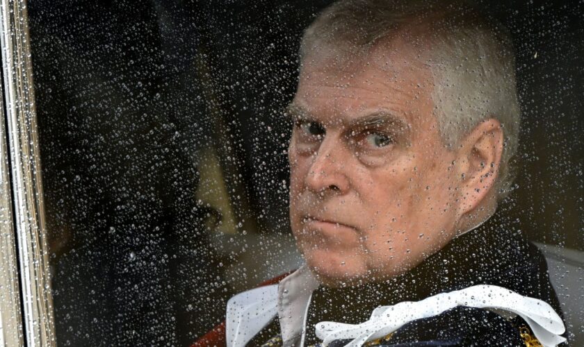 The Duke of York departs Westminster Abbey in London, following the Coronation of King Charles III and Queen Camilla. Pic: PA