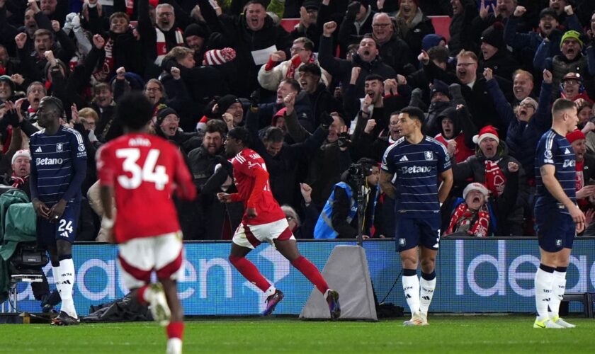 Nottingham Forest stun Aston Villa with late comeback win to climb into top four