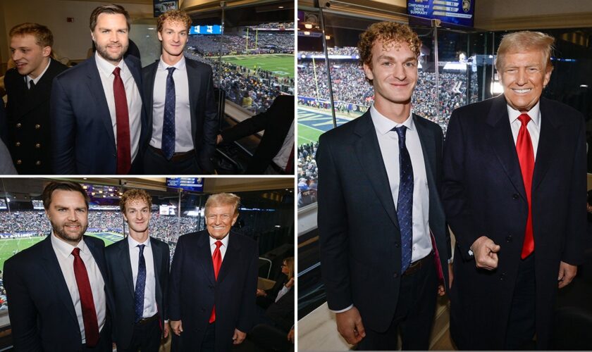 Daniel Penny hailed as a 'hero' alongside Trump and Vance in Army-Navy game suite