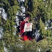 Fathers4Justice protester dressed as Santa Claus scales Trafalgar Square Christmas tree as he makes demand of Keir Starmer