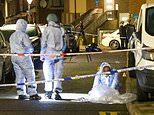 Woman in her 40s killed and man critically injured after triple shooting as police launch manhunt for gunman