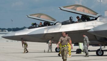 US Air Force pilots and mechanics at Wright-Patterson Air Force Base, Ohio. File pic: Reuters