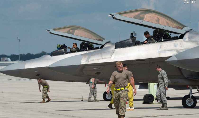 US Air Force pilots and mechanics at Wright-Patterson Air Force Base, Ohio. File pic: Reuters