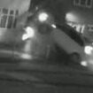 Terrifying moment drink driver's car flies through the air and misses family home by inches