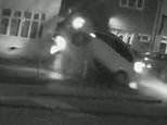 Terrifying moment drink driver's car flies through the air and misses family home by inches