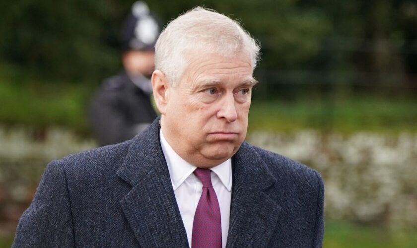 The Duke of York attending Christmas Day service in Sandringham, Norfolk, in 2022. Pic: PA