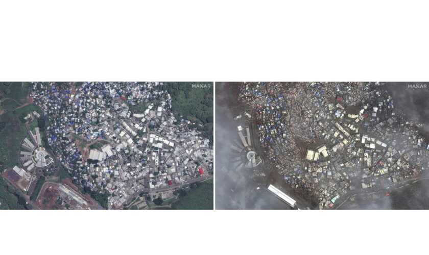 Mayotte : cette image d'avant et après le passage du cyclone démontre l'ampleur du désastre