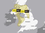 Weather map reveals where will be battered by 60mph winds as Met Office issues two yellow warnings