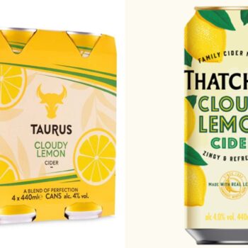 Aldi and Thatchers cloudy lemon ciders. Pics: Aldi/Thatchers