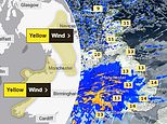 Travel chaos fears as commuters face 65mph winds today - as Met Office warning maps show worst affected areas