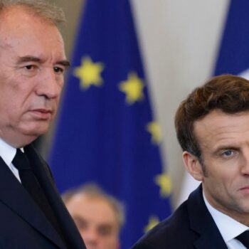 François Bayrou et Emmanuel Macron à Pau, le 18 mars 2022