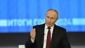 Le président russe Vladimir Poutine lors de sa grande conférence de presse annuelle, le 19 décembre 2024 à Moscou.