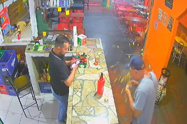 Horror moment diner's fast food snack explodes like 'bomb' as he bites into it