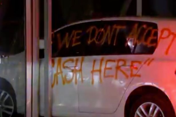 Car smashes into Nando's emblazoned with five-word graffiti message for restaurant chain