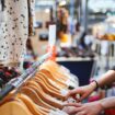 Woman shopping in East London second hand marketplace