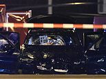 Pictured: Smashed-up BMW used in German Christmas market attack in Magdeburg that left two dead and 68 injured