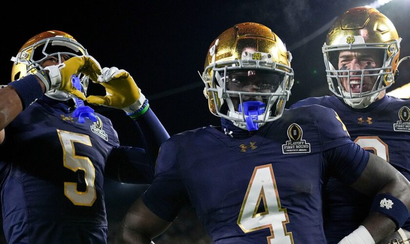 Notre Dame routs Indiana in College Football Playoff to set up Sugar Bowl date with Georgia