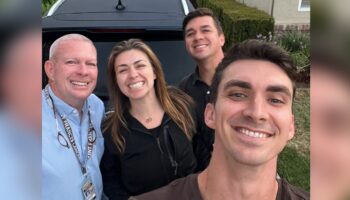 Dad surprised by his 3 kids with final family carpool before retirement