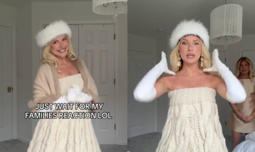 Influencer goes viral for wearing $9k dress to her family Thanksgiving. What will she wear for Christmas?