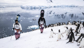 Du ski sur les icebergs de l’Antarctique