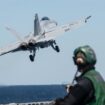 An F/A-18E Super Hornet takes off from the USS Harry S Truman in April 2019. File pic: US navy