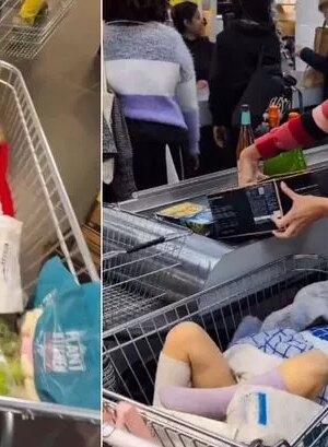 Rachel Riley hilariously juggles Christmas shopping with sleeping daughter in supermarket trolley