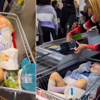 Rachel Riley hilariously juggles Christmas shopping with sleeping daughter in supermarket trolley